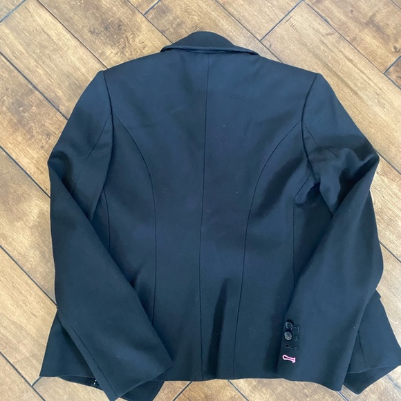 Pink Tartan Size 4 Black Lined Blazer - Picture 2 of 8